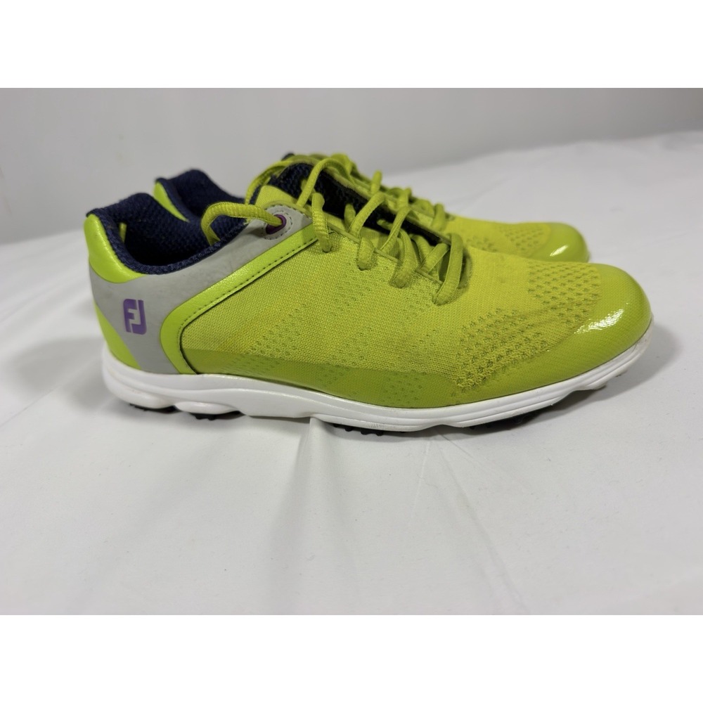 FootJoy Golf Shoes Men's Size 8M Lime Green Navy Spiked Trainer 98029